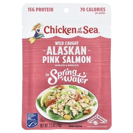 Chicken of the Sea, дикий аляскинский горбуша, 70 г (2,5 унции)