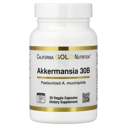 Super Nutrition, Akkermansia 30B, пастеризованная A. Muciniphila, 30 растительных капсул
