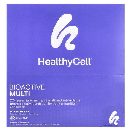 HealthyCell, Bioactive Multi, ягодное ассорти, 30 гелевых пакетиков по 25 мл (0,84 жидк. Унции)