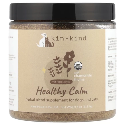 Kin+Kind, Healthy Calm, травяная добавка для собак и кошек, с ромашкой и чабрецом, 113,4 г (4 унции)
