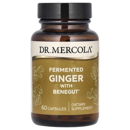 Dr. Mercola, ферментированный имбирь с бенегутом, 60 капсул