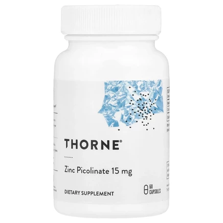 Thorne, пиколинат цинка, 15 мг, 60 капсул