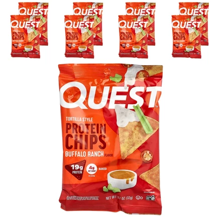 Quest Nutrition, протеиновые чипсы из тортильи, Buffalo Ranch, 8 пакетиков по 32 г (1,1 унции)
