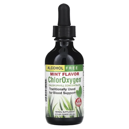 Herbs Etc., ChlorOxygen, концентрат хлорофилла, без спирта, мята, 59 мл (2 жидк. унция)