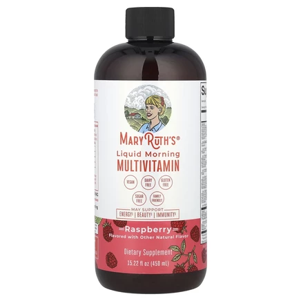 MaryRuth's, Жидкий утренний мультивитамин, малина, 450 мл (15,22 жидк. Унции)