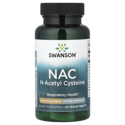 Swanson, NAC, 60 веганских таблеток (1 г в 1 таблетке)
