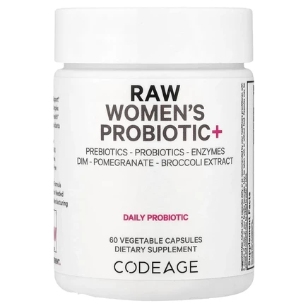 Codeage, RAW Women's Probiotic +, 60 растительных капсул
