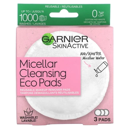 Garnier, SkinActive, очищающие мицеллярные диски, экологически чистые, 3 шт.