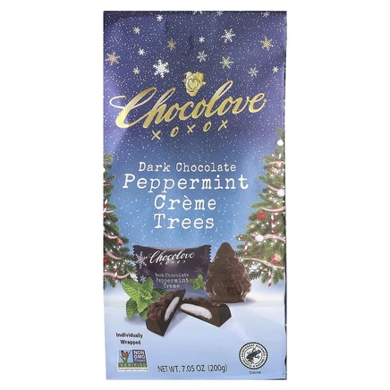 Chocolove, темный шоколад с перечной мятой, 200 г (7,05 унции)