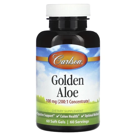 Алоэ вера Carlson Golden Aloe, 100 мг, 60 мягких капсул
