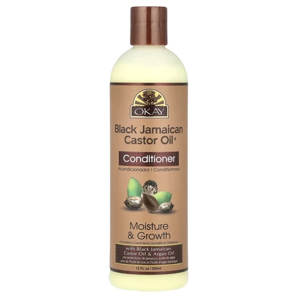 Okay Pure Naturals, Black Jamaican Castor Oil, черное ямайское касторовое масло, кондиционер, 355 мл (12 жидк. унций)