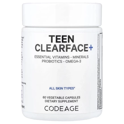 Codeage, Teen Clearface Vitamins, для всех типов кожи, 60 капсул