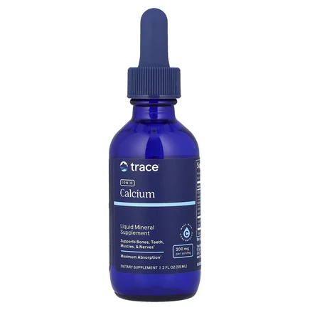 Trace Minerals ®, Ионный кальций, 200 мг, 59 мл (2 жидк. Унции)
