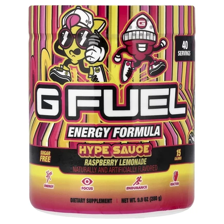 GFUEL, Energy Formula, Hype Sauce, малиновый и лимонадный вкус, 280 г (9,9 унции)