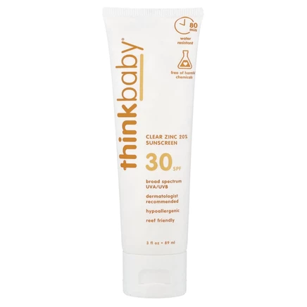 think, Thinkbaby, солнцезащитный крем с цинком, 20%, SPF 30, без отдушек, 89 мл (3 жидк. унции)