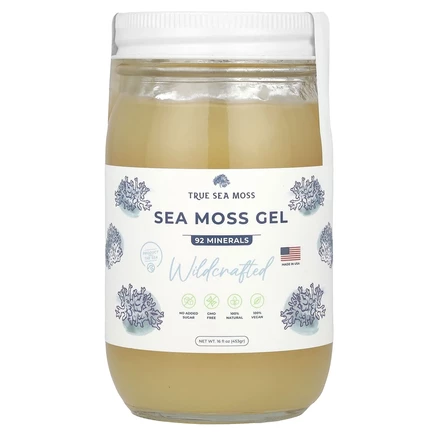 True Sea Moss, Гель с морским мохом, дикорастущий, 453 г (16 жидк. Унций)