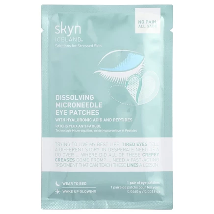 Skyn Iceland, растворяющиеся патчи для глаз с микронидлами, 1 пара, 0,0460 г (0,0016 унции)