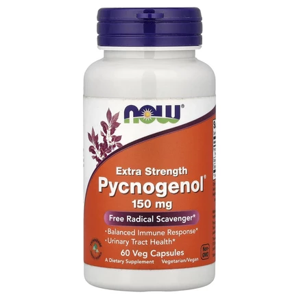 NOW Foods, Пикногенол повышенной силы, 150 мг, 60 растительных капсул