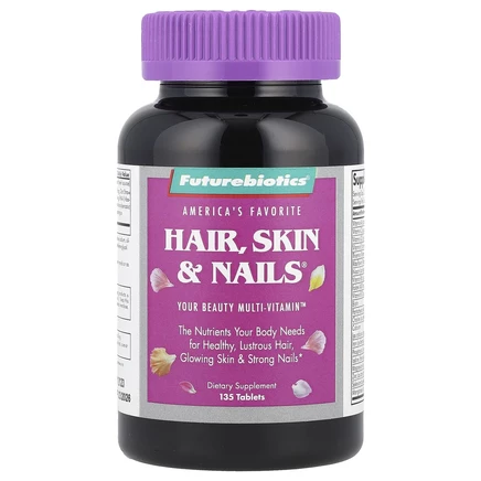 Futurebiotics, Hair, Skin & Nails, средство для поддержания здоровья волос, кожи и ногтей, 135 таблеток