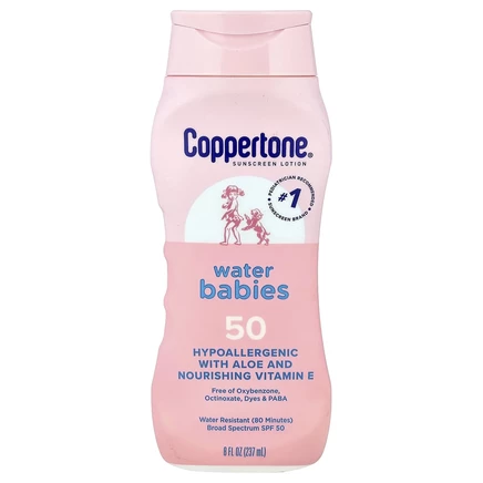 Coppertone, Солнцезащитный лосьон, Water Babies, SPF 50, 237 мл (8 жидк. Унций)