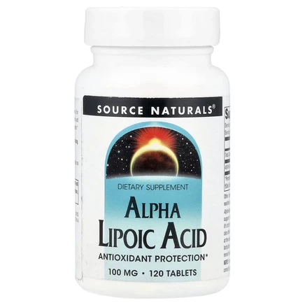 Source Naturals, Альфа-липоевая кислота, 100 мг, 120 таблеток
