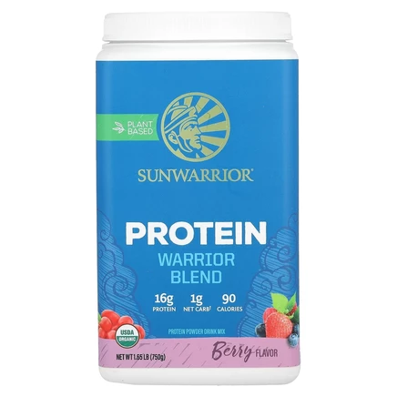 Sunwarrior, Warrior Blend Protein, протеиновая смесь, с ягодным вкусом, 750 г (1,65 фунта)