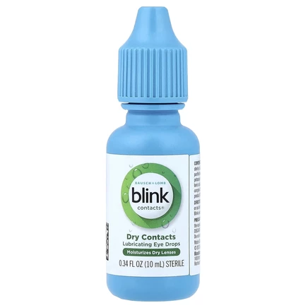 Baush+Lomb Blink, Blink Cosmetics®, сухие контактные данные, смазывающие глазные капли, 10 мл (0,34 жидк. унции)