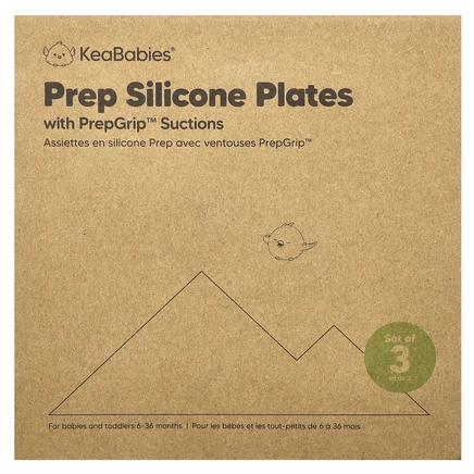 KeaBabies, Силиконовые пластины для подготовки с аспирацией PrepGrip ™, 6–36 месяцев, для пустыни, 3 шт.