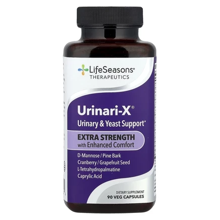 LifeSeasons, Therapeutics, Urinari-X®, поддержка мочевыводящих путей и дрожжей, повышенная сила действия, 90 растительных капсул
