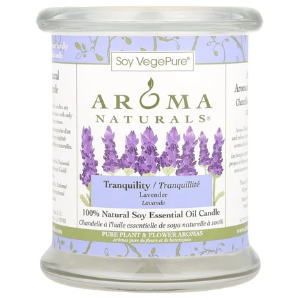 Aroma Naturals, Soy VegePure®, свеча из 100% натурального соевого масла, Tranquility, лаванда, 260 г (8,8 унции)