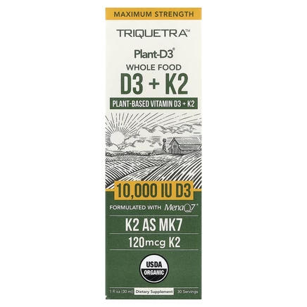 Triquetra Health, Plant-D3®, цельнопищевые витамины D3 и K2, 30 мл (1 жидк. унция)