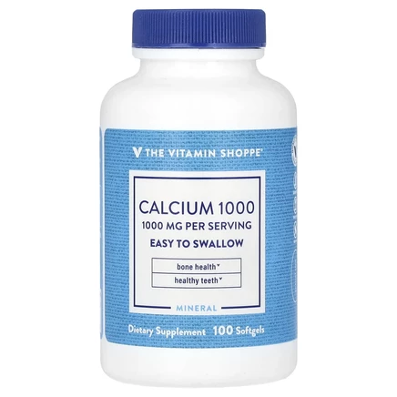 The Vitamin Shoppe, кальций 1000, 1000 мг, 100 капсул (250 мг в 1 капсуле)