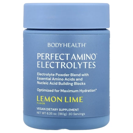 BodyHealth, Perfect Amino ™ Electrolytes, лимон и лайм, 180 г (6,35 унции)