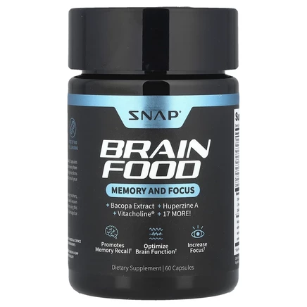 Snap Supplements, Brain Food, экстракт бакопы, 60 капсул