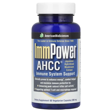 American Biosciences, ImmPower® AHCC®, 500 mg, 60 Vegetarian Capsules (250 mg Per Capsule)