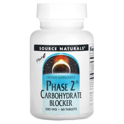 Source Naturals, Блокировщик углеводов, стадия 2, 500 мг, 60 таблеток