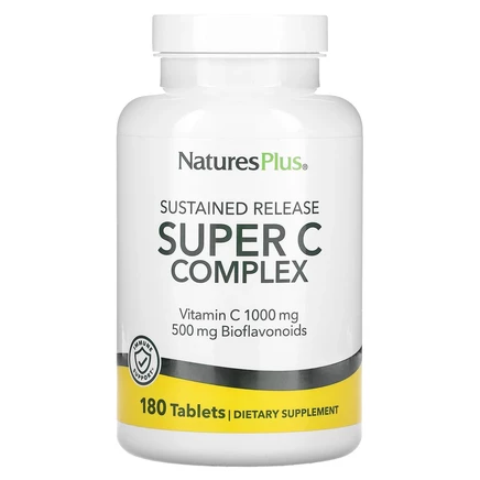 NaturesPlus, суперкомплекс с витамином C длительного высвобождения, 180 таблеток