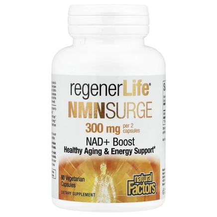 Natural Factors, RegenerLife®, NMN Surge, 60 вегетарианских капсул (150 мг на капсулу)