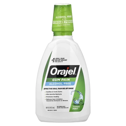 Orajel, Gum Pain, без спирта, успокаивающая мята, 473,2 мл (16 жидк. унций)