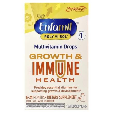 Enfamil, Poly Vi Sol®, мультивитаминные капли для роста и укрепления иммунитета, от 6 до 24 месяцев, 50 мл (1 2/3 жидк. унц.)
