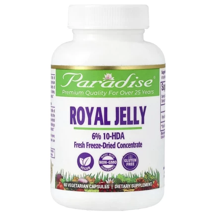 Paradise Herbs, Маточное молочко, 60 вегетарианских капсул