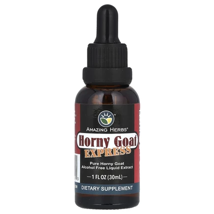 Amazing Herbs, Жидкий экстракт Horny Goat Express, без спирта, 30 мл (1 жидк. Унция)