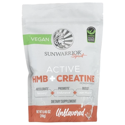 Sunwarrior, Sport, активный HMB + моногидрат креатина, без добавок, 240 г (8,46 унции)