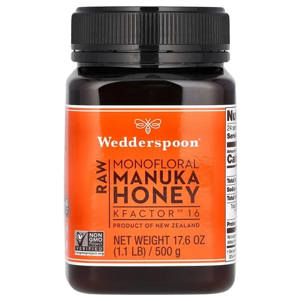 Wedderspoon, необработанный монофлорный мед манука, KFactor 16, 500 г (1,1 фунта)