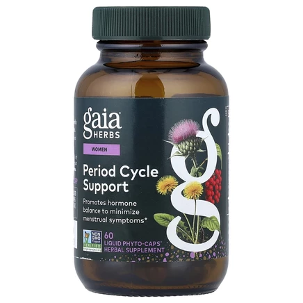 Gaia Herbs, для женщин, поддержка цикла, при менструации, 60 веганских капсул Phyto-Caps