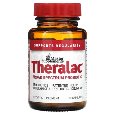 Master Supplements, Theralac, пробиотик широкого спектра действия, 30 капсул