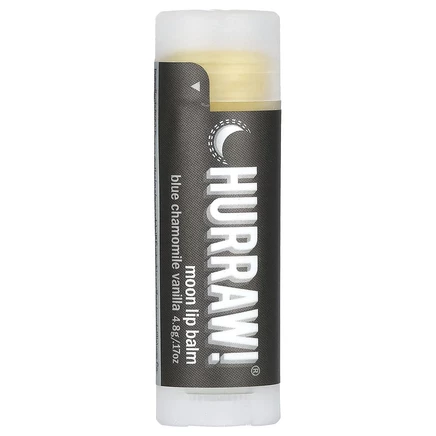 Hurraw! Balm, Moon, бальзам для губ, голубая ромашка и ваниль, 4,8 г (0,17 унции)