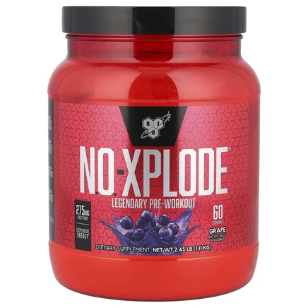 BSN, N.O.-Xplode, Legendary Pre-Workout, со вкусом винограда, 1,11 кг (2,45 фунта)