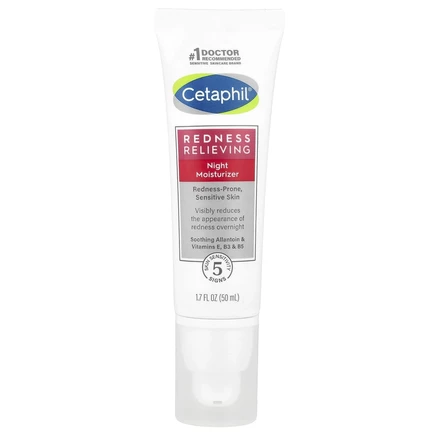 Cetaphil, ночное увлажняющее средство, снятие покраснения, 50 г (1,7 унции)