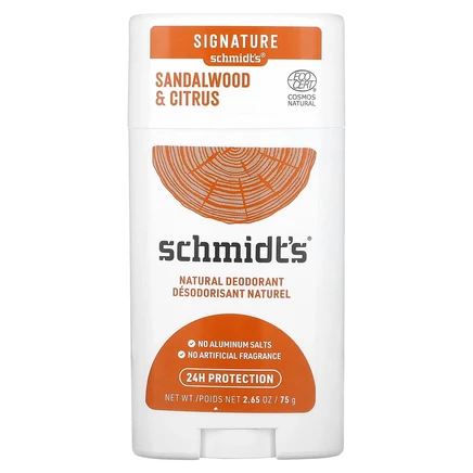 Schmidt's, Натуральный дезодорант, сандаловое дерево и цитрус, 75 г (2,65 унции)